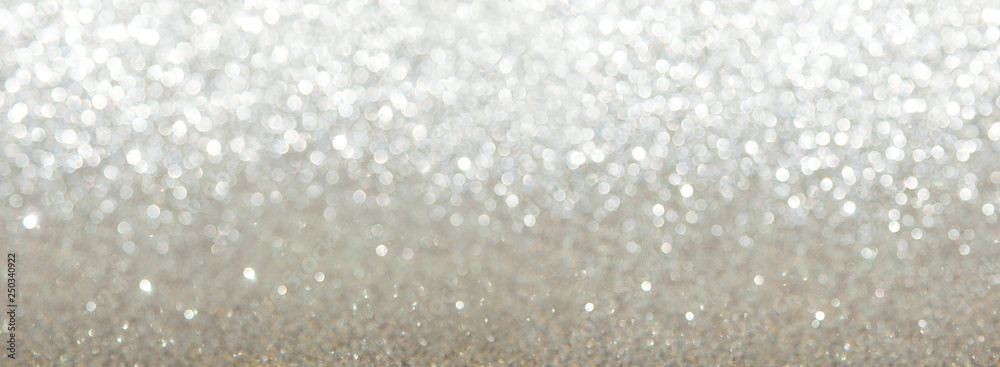 Fototapeta premium silver glitter texture abstract background. Bokeh circles for Christmas background