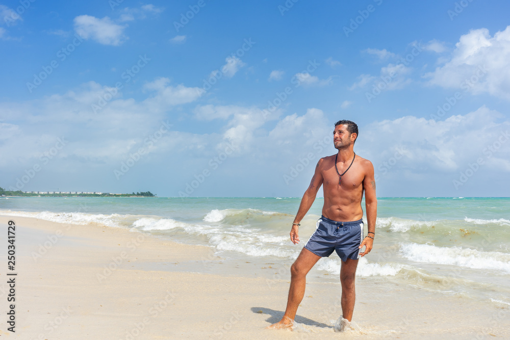 man portrait at the  beach