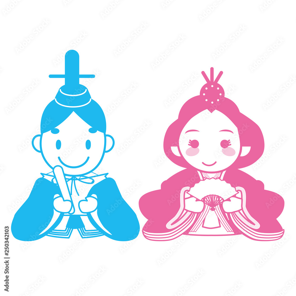 ひな祭りのイメージイラスト 線画 雛人形 ひな人形 雛祭り ベクターデータ Stock Vector Adobe Stock
