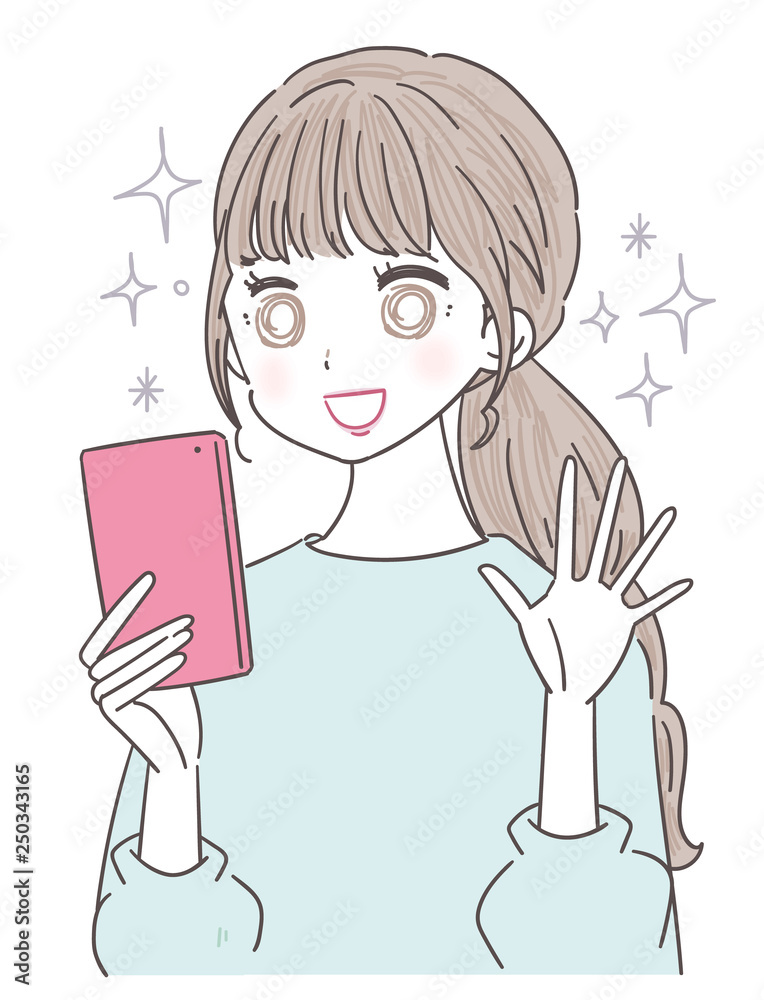 若い女性 ガーリー スマホ 若い女性 ガーリー スマホ