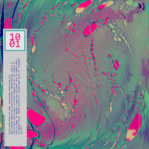 Template of a vector background with holographic neon colors with glitch effect. Hipster style.