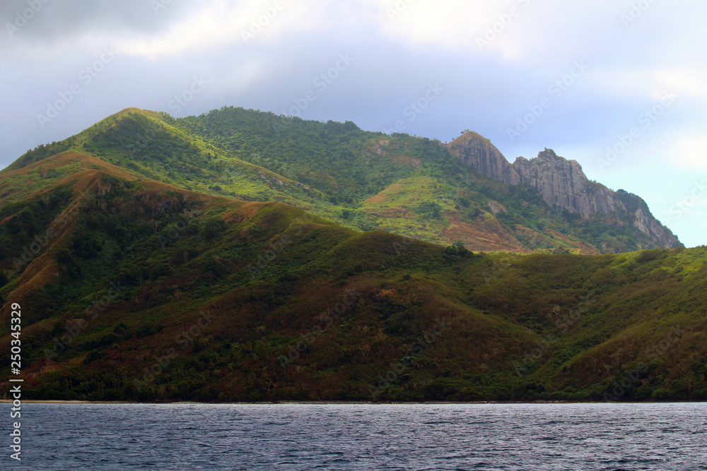 The high mountains of Waya Island, Yasawa Islands, Fiji