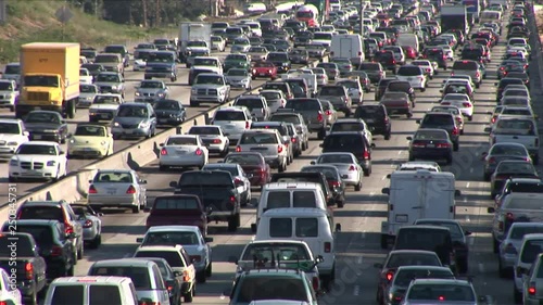 Heavy traffic on Freeway in Los Angeles United States