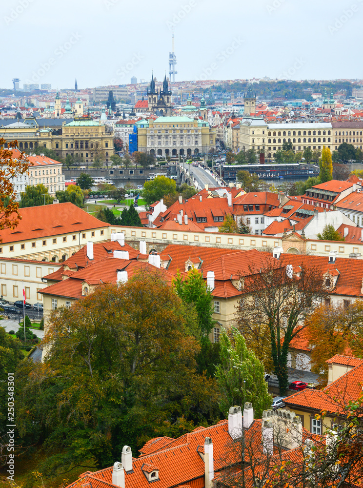 Aerial view of Old Praha, Czech
