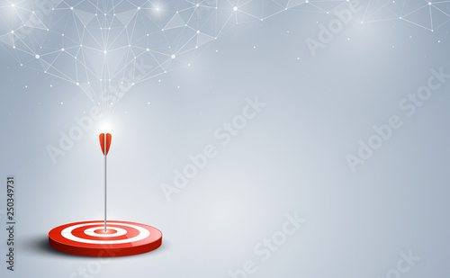 Target with arrow. Targets hit in the center by an arrow with abstract background. Concept target of business and marketing. Vector illustration