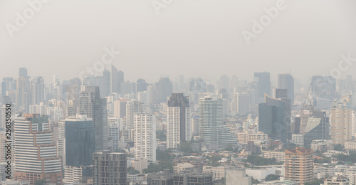 Bangkok city tower cityscape urbun air pollution pm2.5