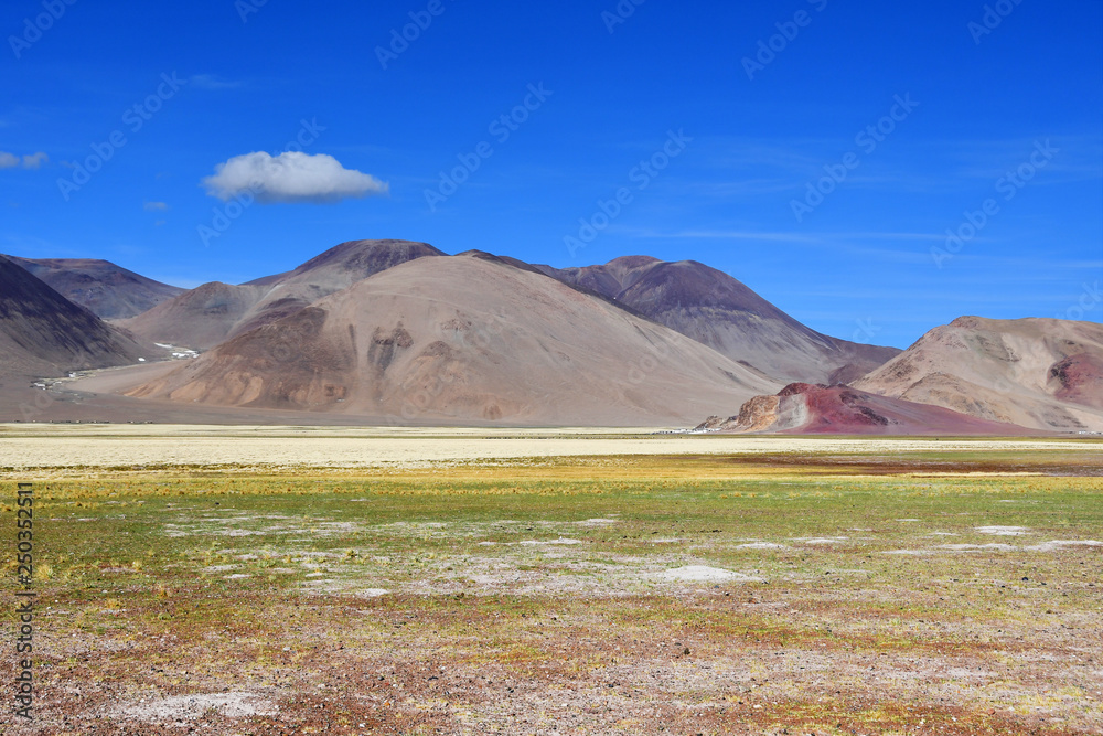 China, the structure of the Tibetan mountains on the way to lake Mershung in summer in sunny day China, the structure of the Tibetan mountains on the way to lake Mershung in summer in sunny day