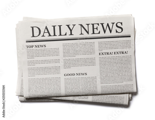 Business Newspaper isolated on white background, Daily Newspaper mock-up concept