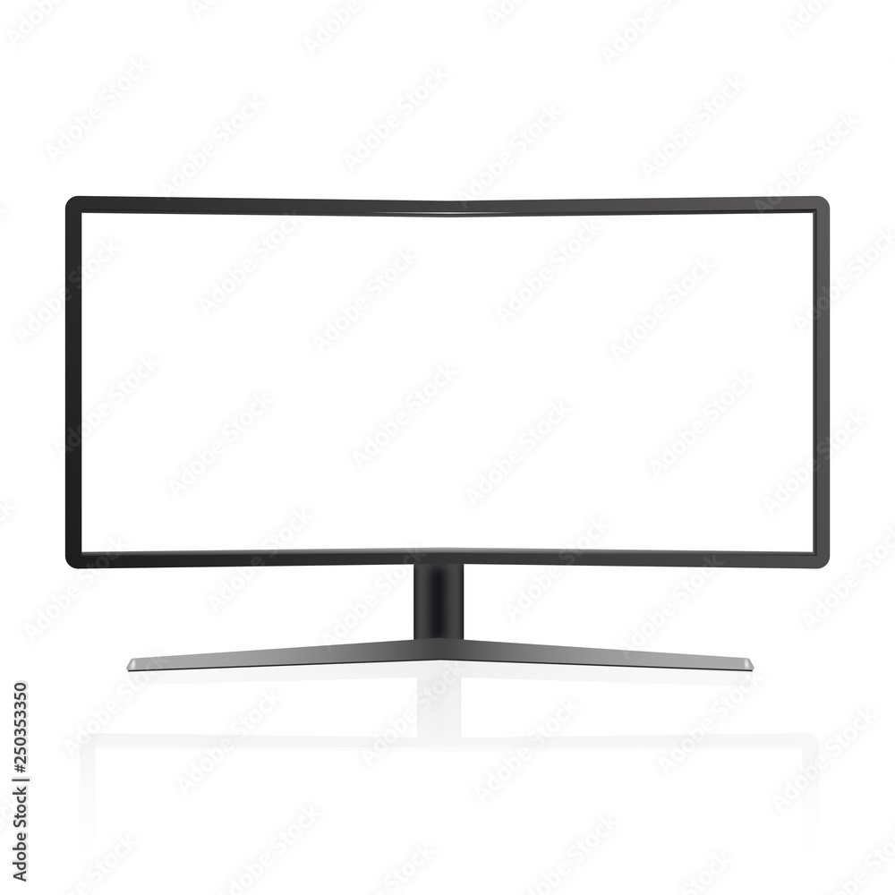 Realistic TV monitor mockup isolated. Vector Realistic TV monitor mockup isolated. Vector