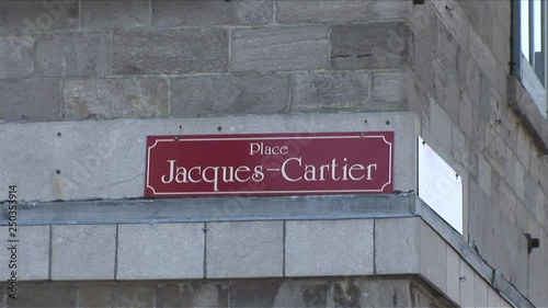 View of a signboard in Montreal Canada photo