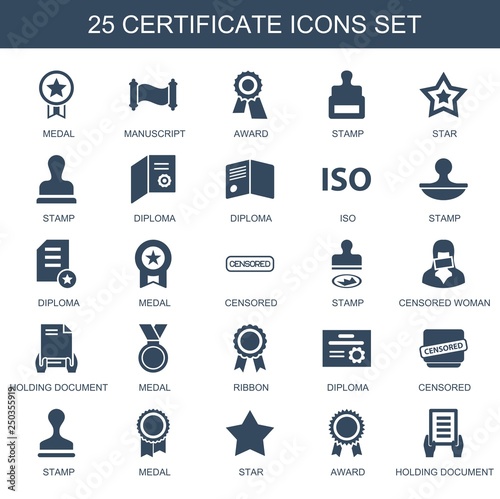 25 certificate icons