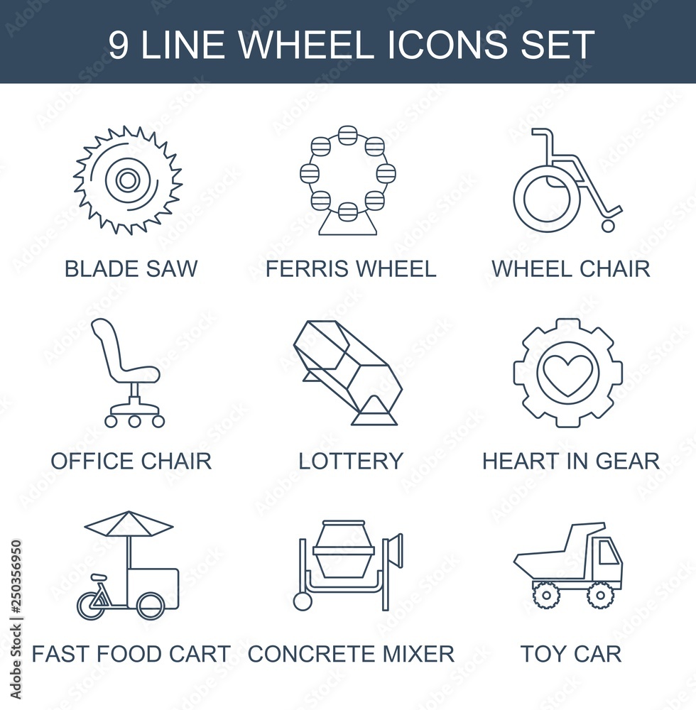 Fototapeta premium 9 wheel icons