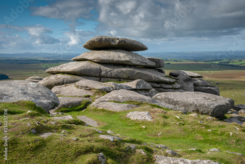 Rough Tor is a tor on Bodmin Moor, near St Breward, Cornwall, UK. The Summit is 1313 ft above mean sea level and therefore the second highest point in Cornwall. photo