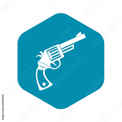 Vintage revolver icon in simple style isolated on white background vector illustration