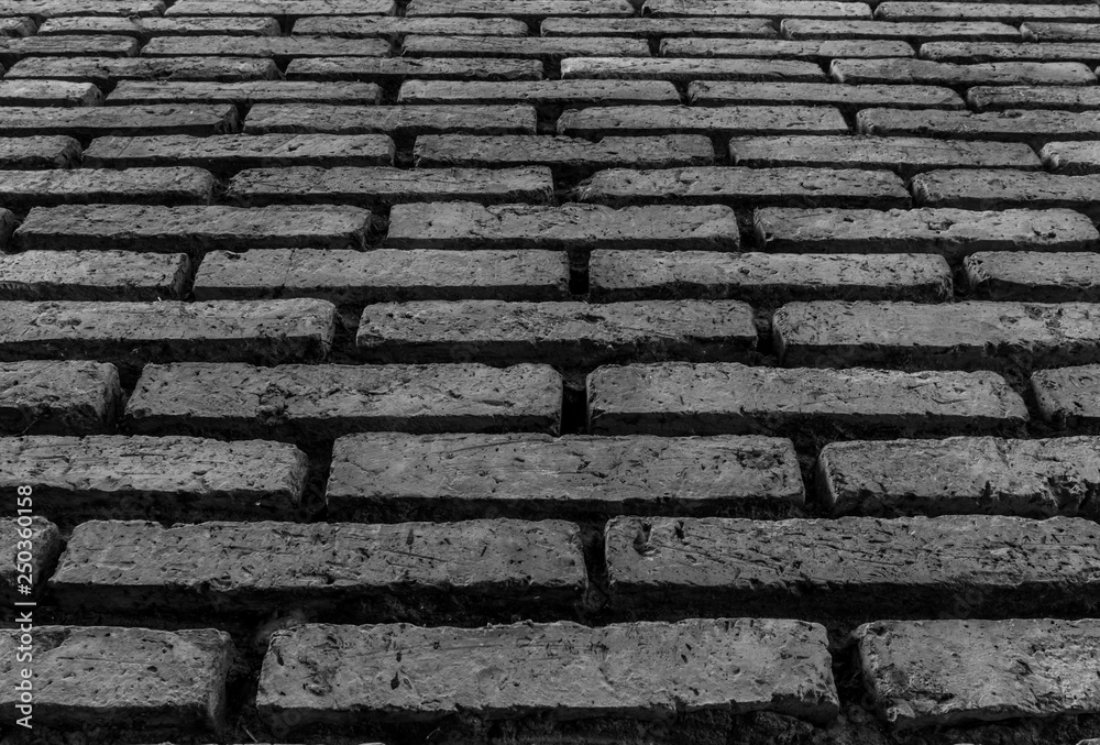 Old red brick wall background, Black & White Old red brick wall background, Black & White