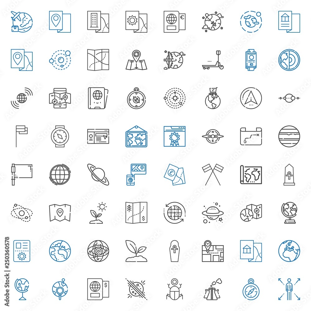 world icons set world icons set