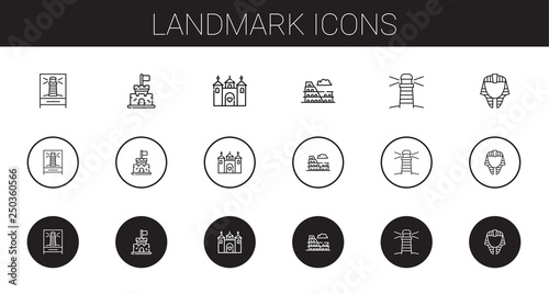 landmark icons set