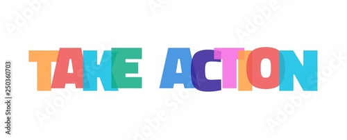 Take action word concept