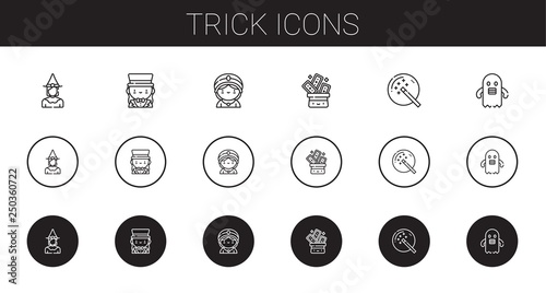 trick icons set