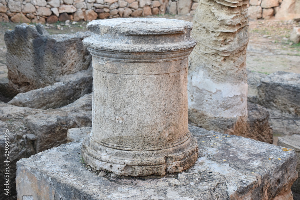Short Ancient Column Cylinder, Paphos, Cyprus Short Ancient Column Cylinder, Paphos, Cyprus
