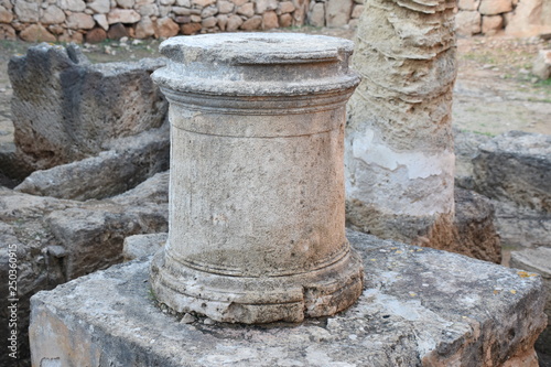Short Ancient Column Cylinder, Paphos, Cyprus