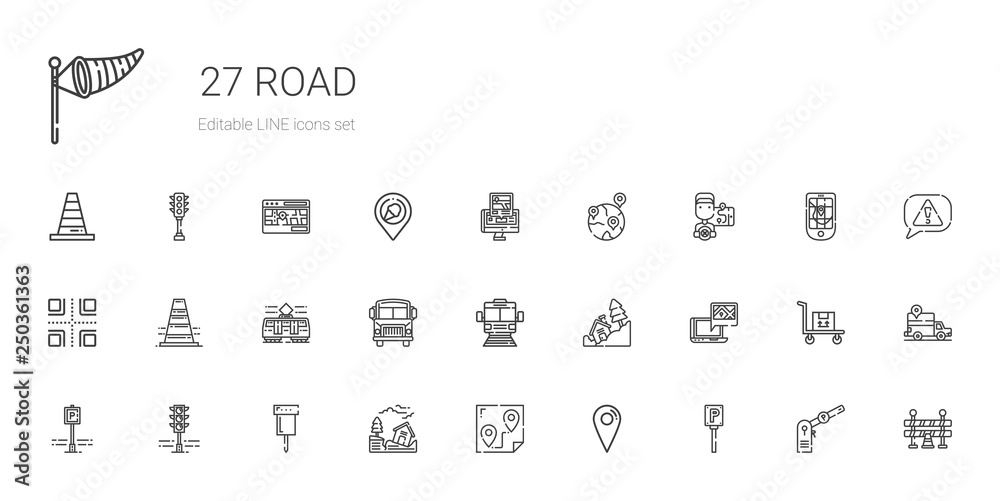 road icons set