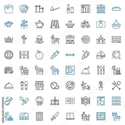 lunch icons set