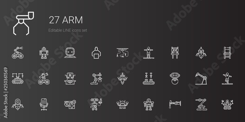 arm icons set