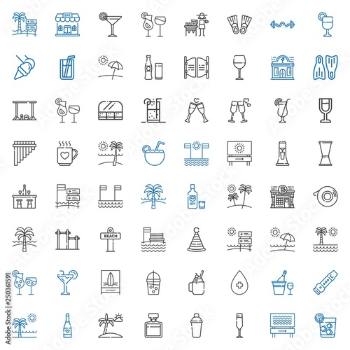 cocktail icons set