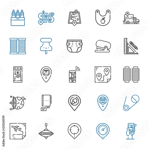 pin icons set