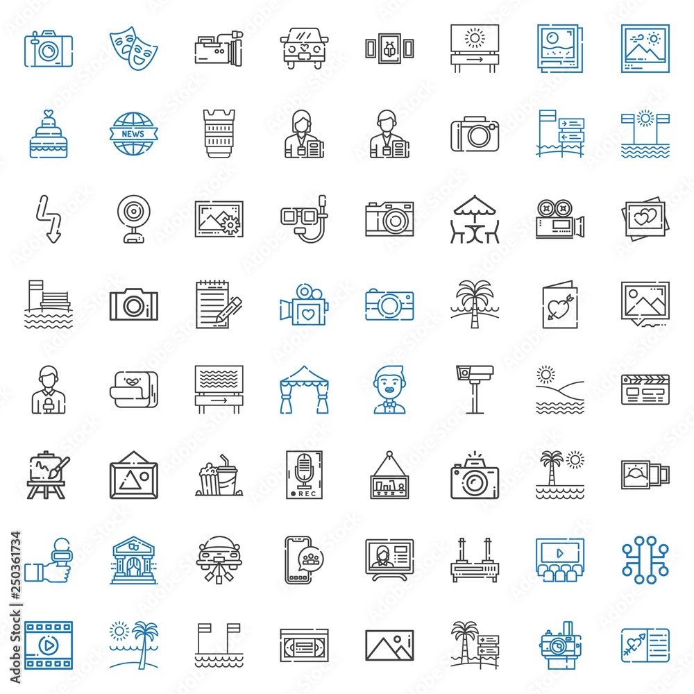 camera icons set