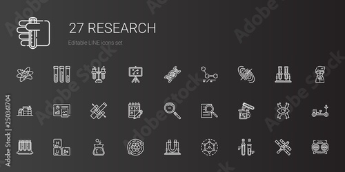 research icons set
