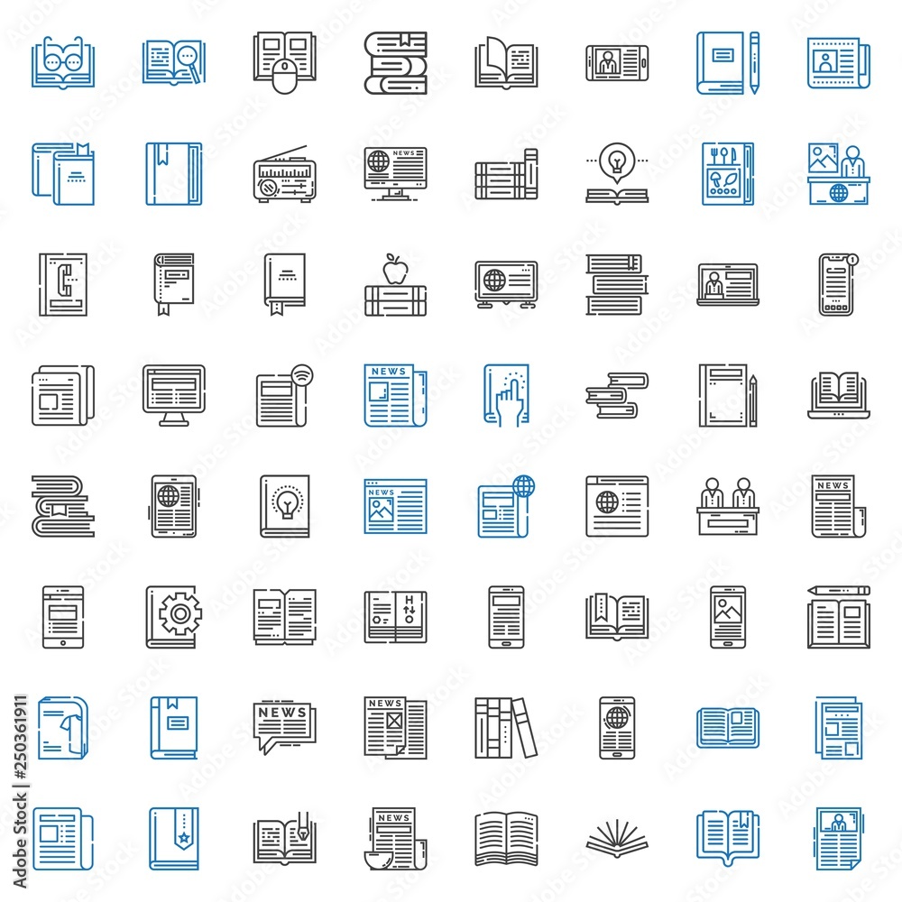 publication icons set publication icons set