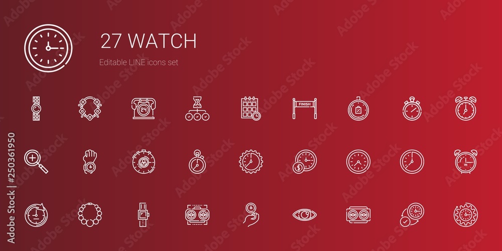 watch icons set watch icons set