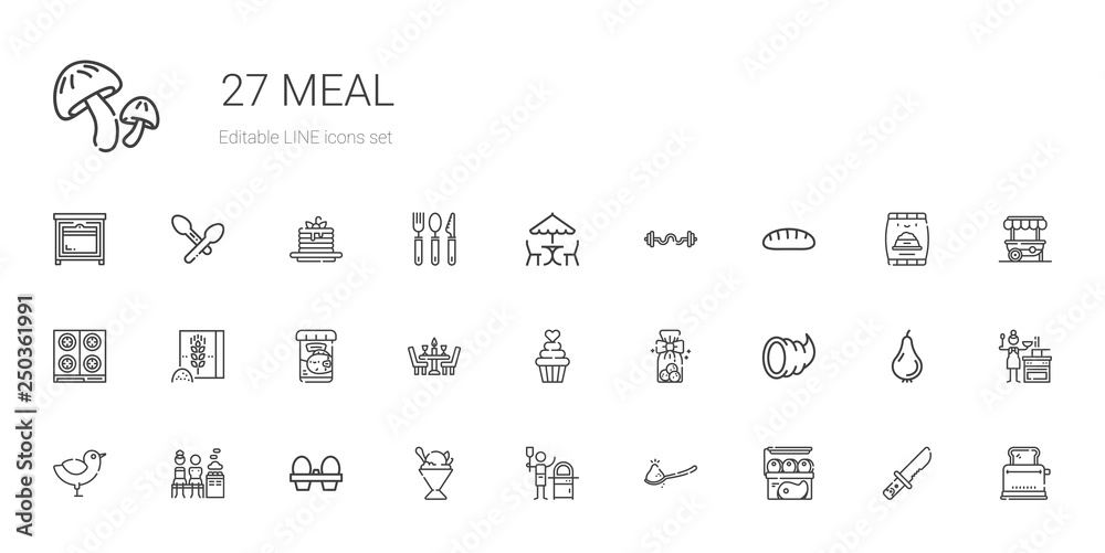 meal icons set