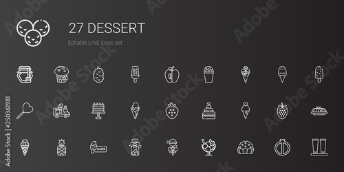 dessert icons set