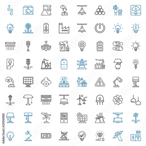 electricity icons set