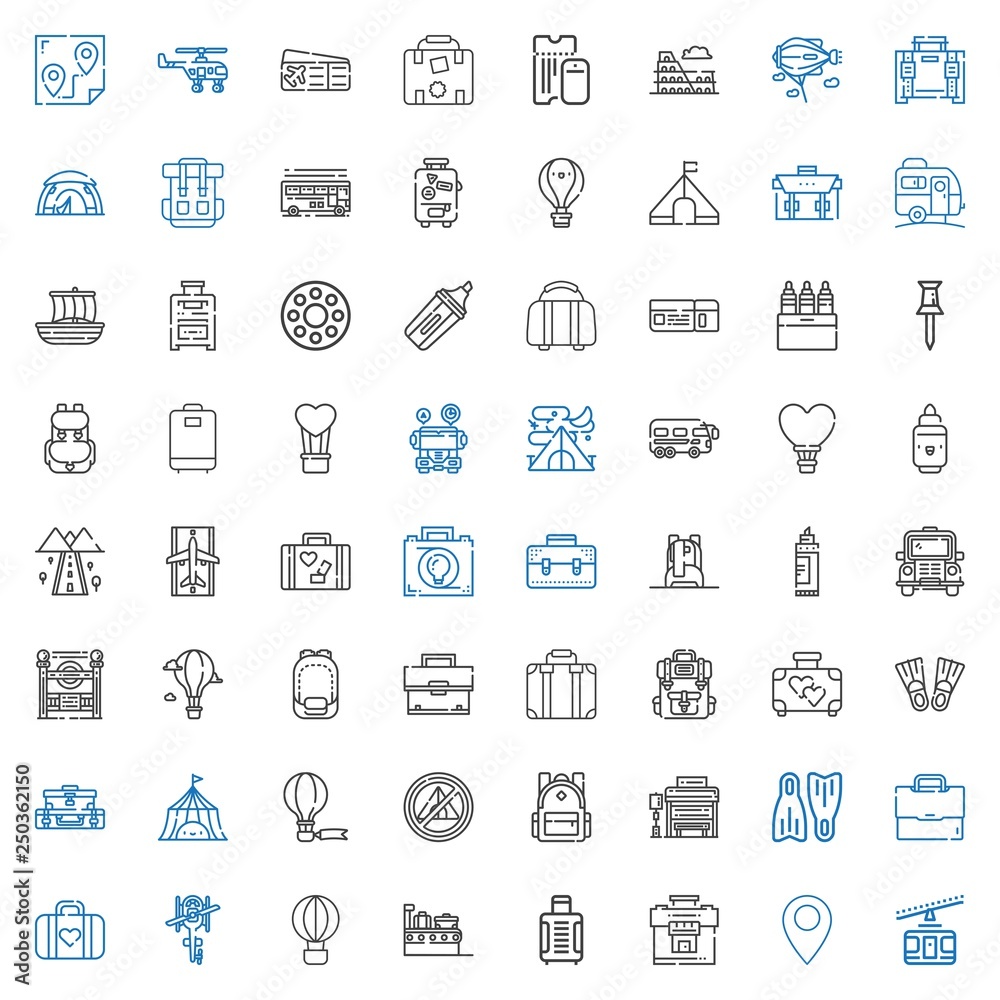 trip icons set trip icons set