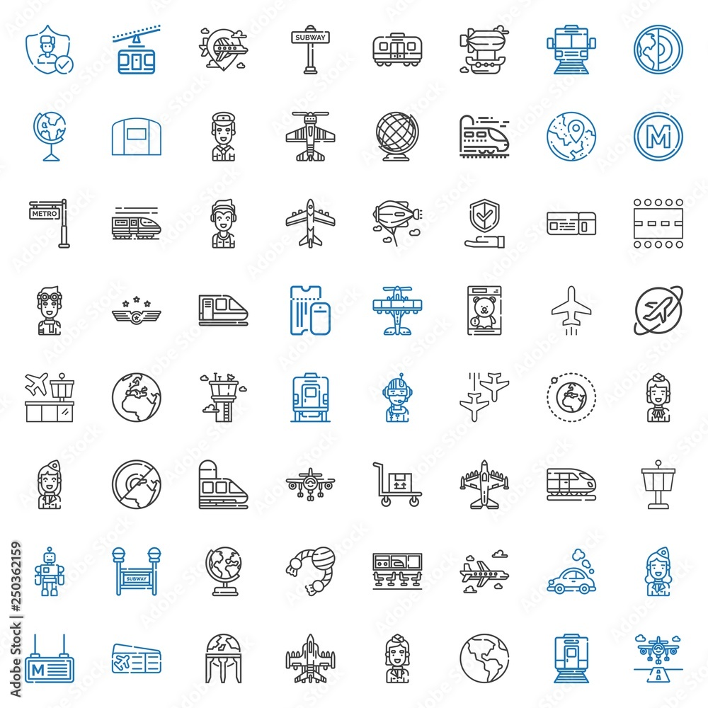 plane icons set