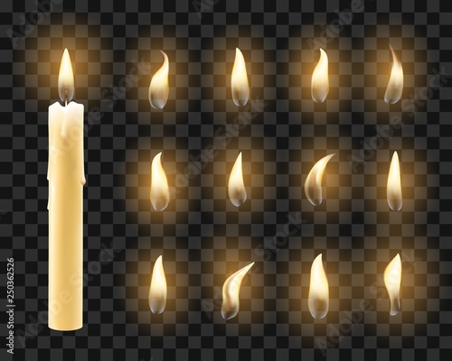 Candles with warm candlelight