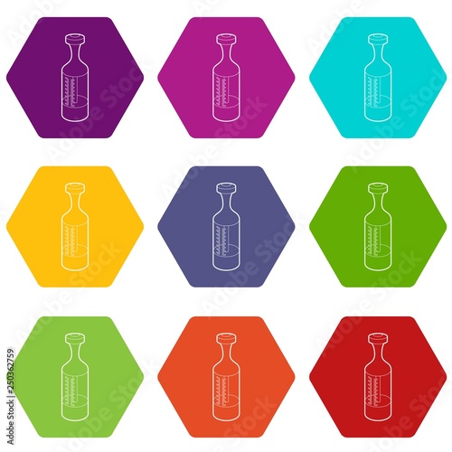 Vape atomizer icons 9 set coloful isolated on white for web