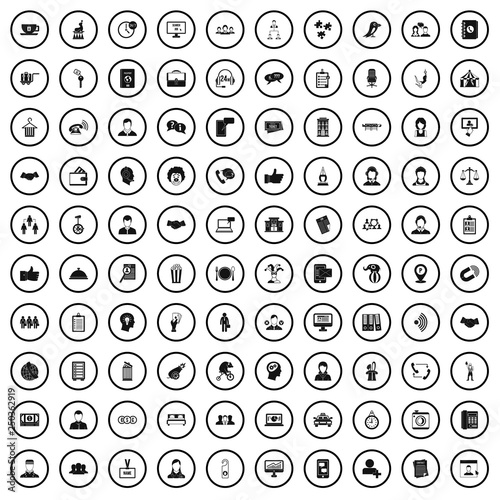 100 coherence icons set in simple style for any design vector illustration