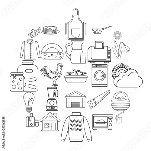 Genus icons set. Outline set of 25 genus vector icons for web isolated on white background
