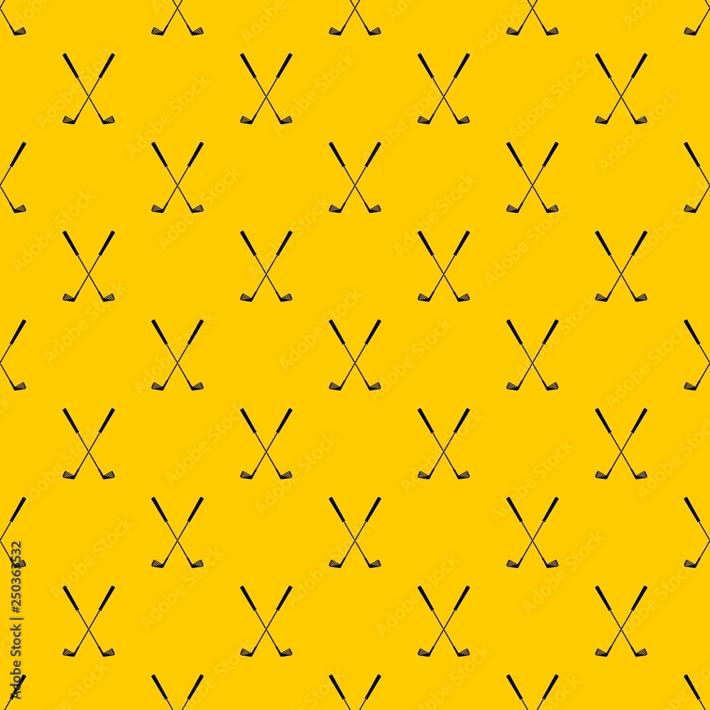 Two golf clubs pattern seamless vector repeat geometric yellow for any design Two golf clubs pattern seamless vector repeat geometric yellow for any design
