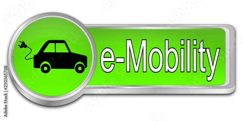 e-Mobility Button - 3D illustration