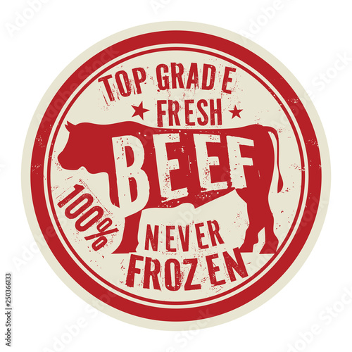 Beef stamp or label text Top Grade Fresh Beef