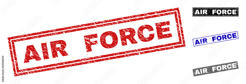 custom made wallpaper toronto digitalGrunge AIR FORCE rectangle watermarks isolated on a white background. Rectangular seals with grunge texture in red, blue, black and gray colors.