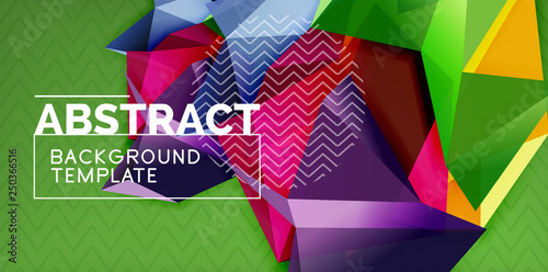 Fototapeta Naklejka Na Ścianę i Meble -  Color geometric abstract background, minimal abstraction design with mosaic style 3d shape