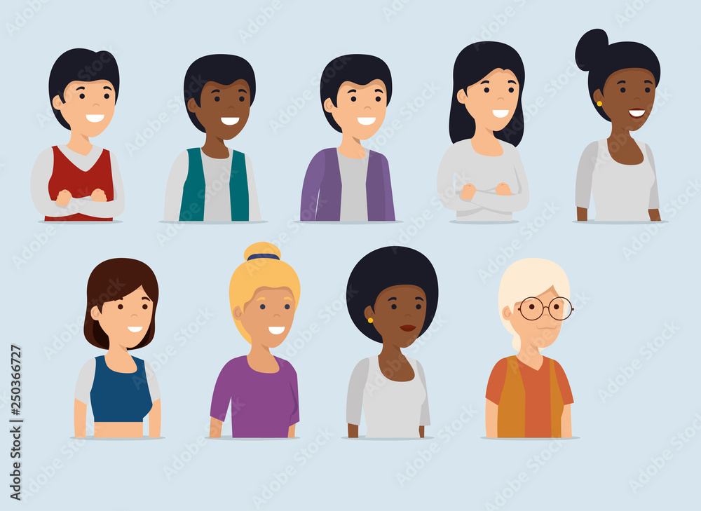 set women and men collaboration message set women and men collaboration message