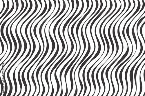 Black and white abstract wavy background. Geometric